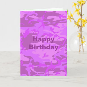 Carte Anniversaire Vieux Age Lumière Camouflage violet S