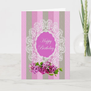 Carte ANNIVERSAIRE - Vieux Noël - Lilacs et dentelle