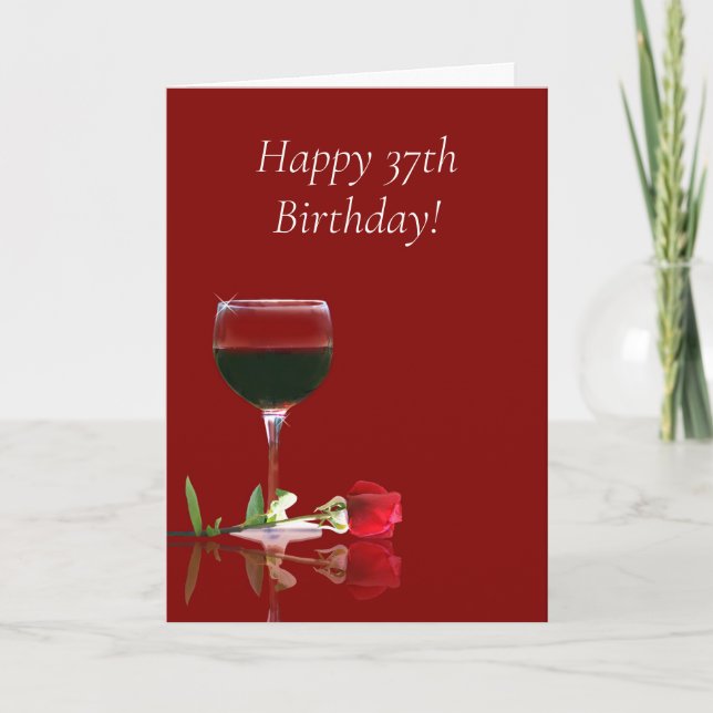 Carte Anniversaire Vin 37e Spécifique À L'Âge (Devant)