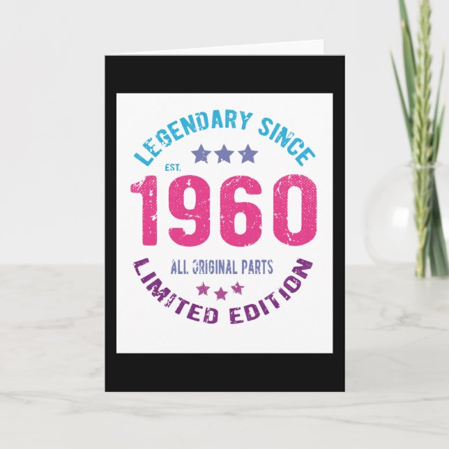Carte Anniversaire Vintage 1960 (Devant)