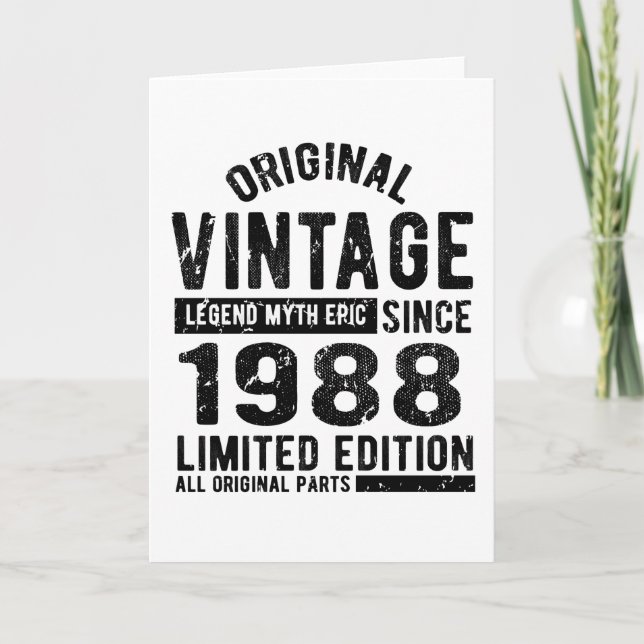 Carte Anniversaire Vintage 1988 (Devant)