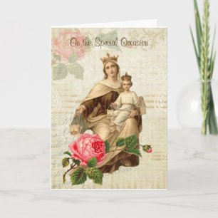 Carte Anniversaire vintage de Mary le mont Carmel de