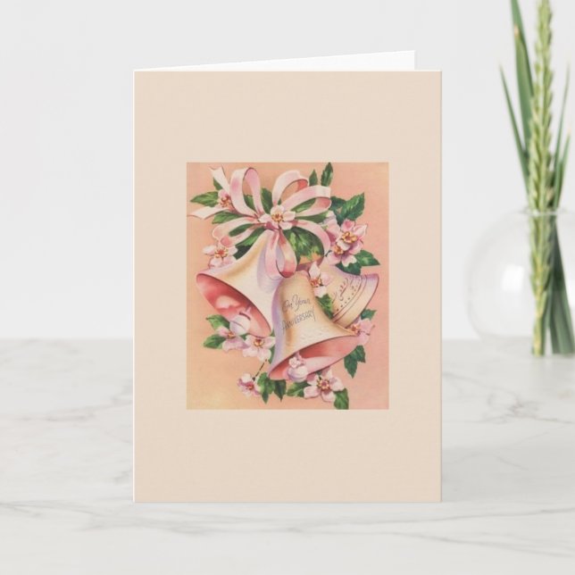 Carte Anniversaire vintage des cloches Anniversair (Devant)