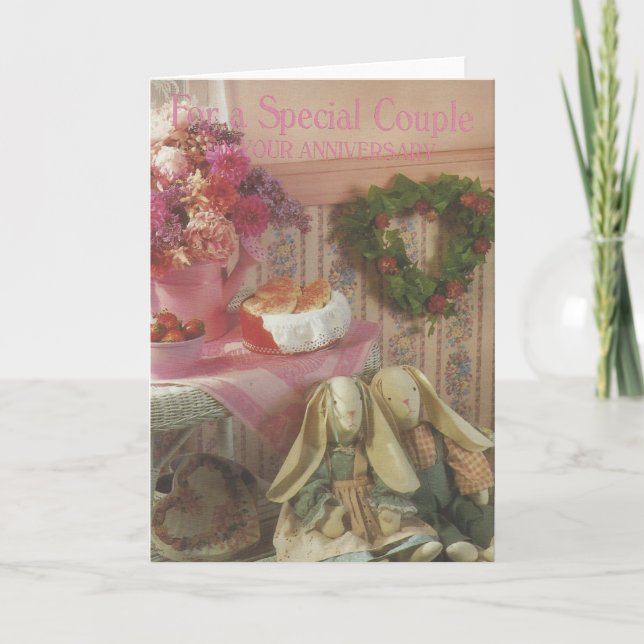 Carte Anniversaire vintage du "couple spécial" (Devant)