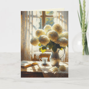 Carte Anniversaire Vintage Hydrangea Bouquet
