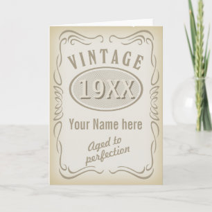 Carte anniversaire vintage (modifiable)