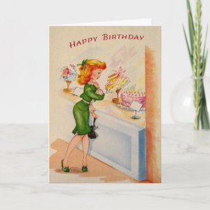 Carte Anniversaire vintage - Vous prenez le gâteau!,