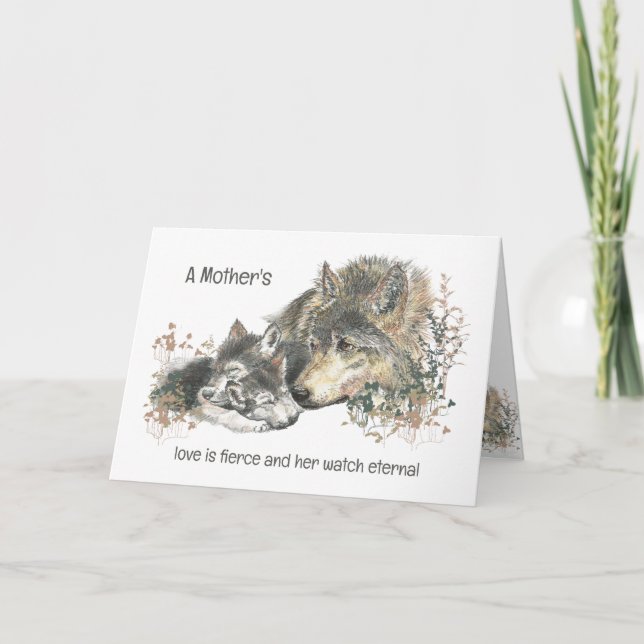Carte Anniversaire Wolf Maman Amour Fierce Veille Éterne (Devant)
