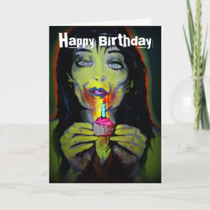 Carte Anniversaire 'Zombie Girl'
