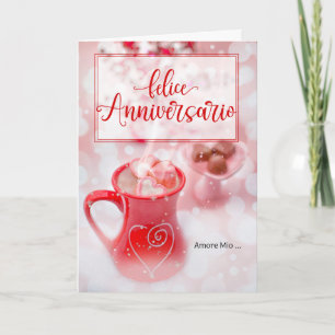 Carte Anniversario Felice Anniversaire ITALIEN Amour