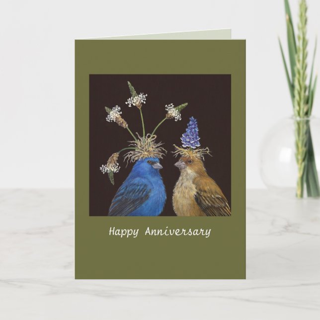 Carte Anniversary card with indigo (Devant)