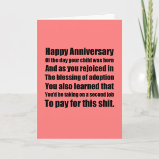 Carte Anniversary of Adopcard