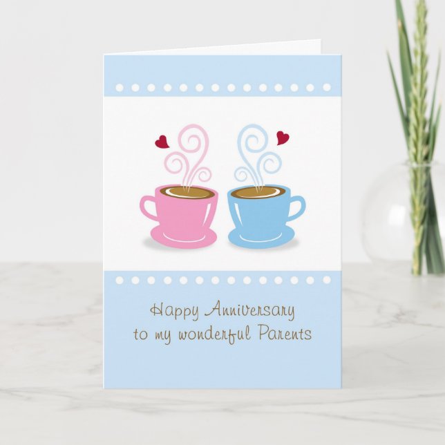 Carte Anniversary Parents, whole Latte Love Greeting Car (Devant)