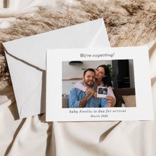 Carte Annonce de bébé par photo d'échographie neutre en