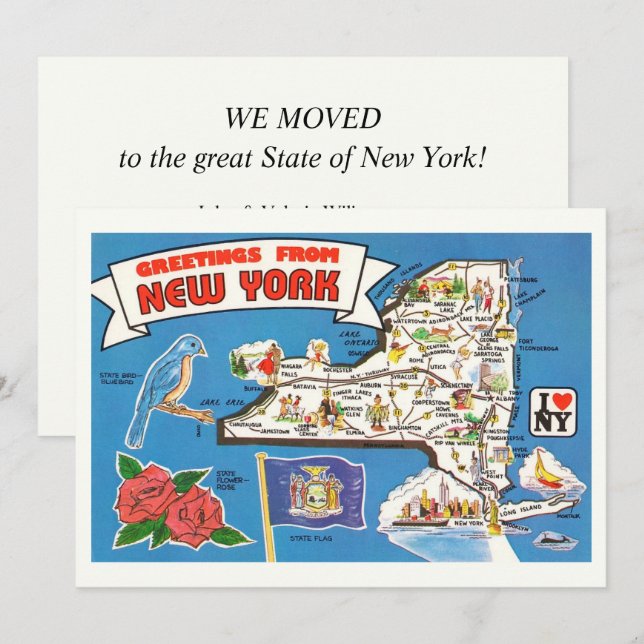 Carte Annonce de déménagement à New York  (Devant / Derrière)