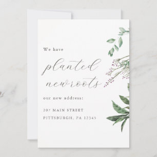 Carte Annonce de déménagement botanique Planted New Root