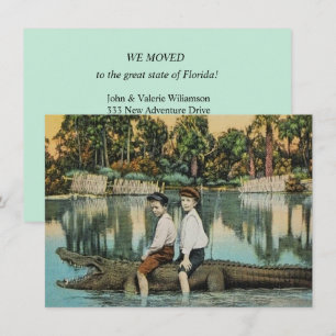 Carte Annonce de déménagement d'alligator de Floride amu