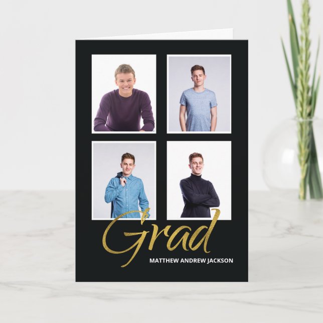 Carte Annonce de diplôme Son Four Photo personnalisable (Devant)