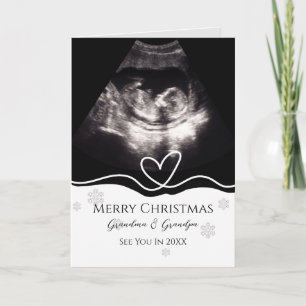 Carte Annonce de grossesse aux grands-parents par échogr