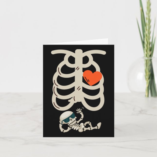 Carte Annonce de grossesse radiographie Halloween (Devant)