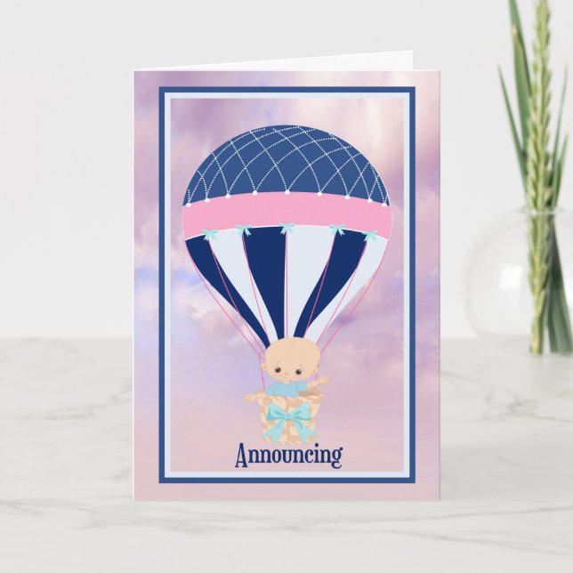 Carte Annonce de la naissance du nouveau bébé garçon (Devant)