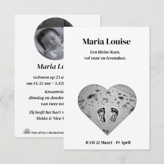 Carte Annonce de naissance sous le signe du Bélier