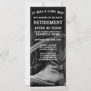 Carte Annonce de retraite avec chapeau de cowboy et bott