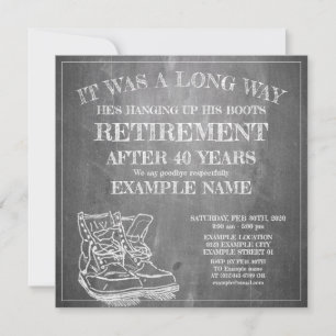 Carte Annonce de retraite avec de vieilles bottes V3.0