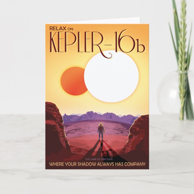 Carte Annonce de voyage Sci-Fi, Planet Kepler-16b (Devant)