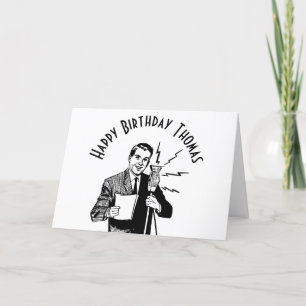 Carte Annonce radio vintage d'anniversaire