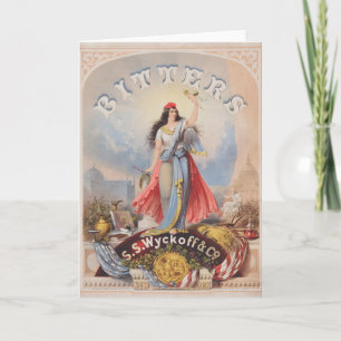 Carte Annonce Vintage Pour Bitters Vendu Par S. S. Wycko