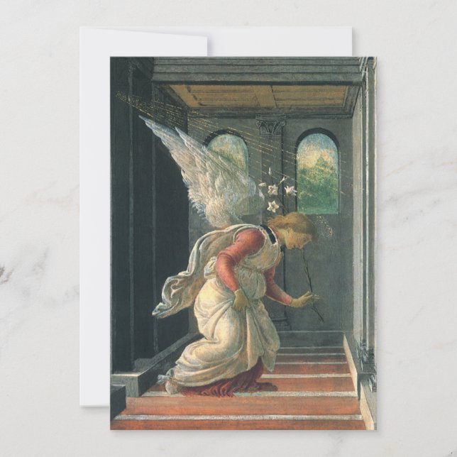 Carte Annonciation (détail ange) par Sandro Botticelli (Devant)