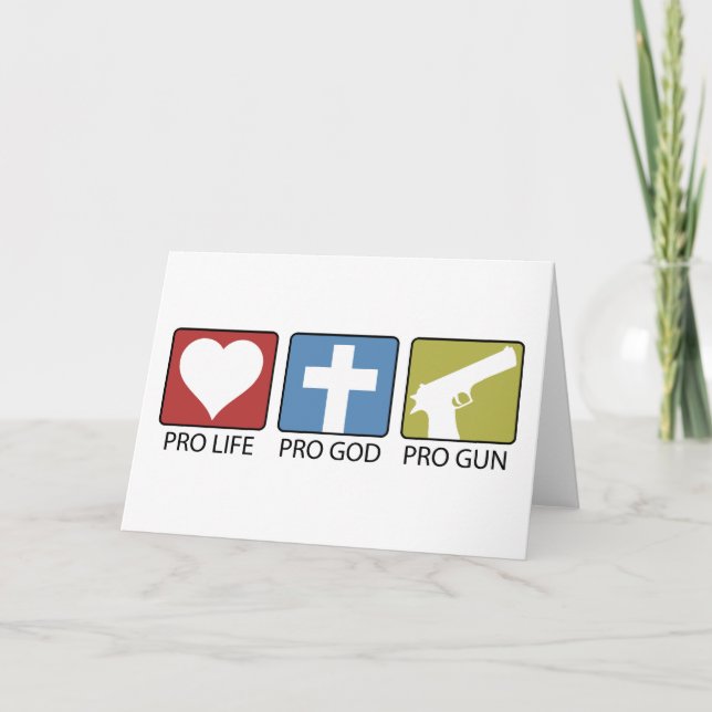 Carte Anti-avortement, Pro God, Pro Gun (Devant)