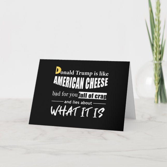 Carte Anti Donald Trump est comme les femmes fromage Amé (Devant)
