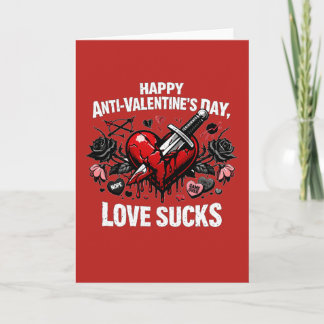 Carte Anti-Saint-Valentin L'amour c'est nul Dague de cœu