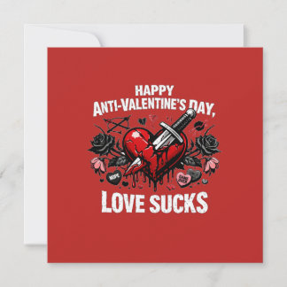 Carte Anti-Saint-Valentin L'amour craint Dague de cœur b