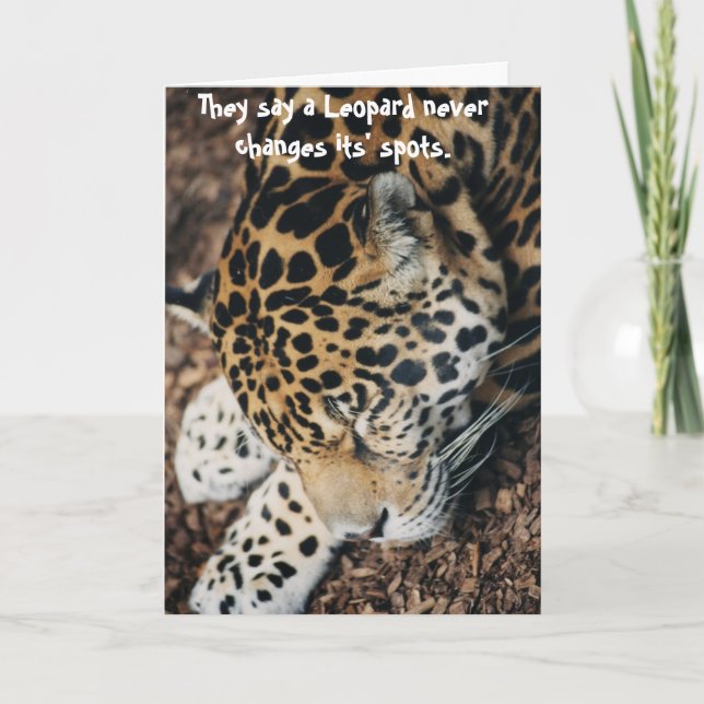 Carte anti Saint Valentin - le léopard ne change j (Devant)