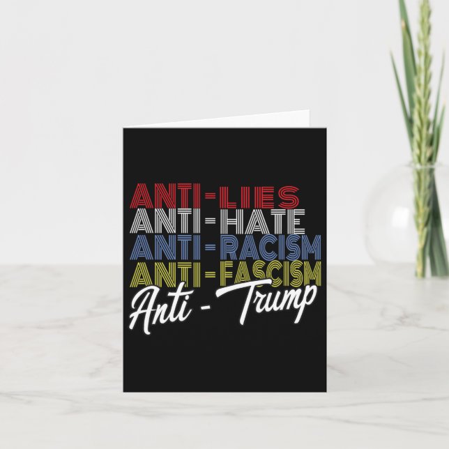 Carte Anti Trump Hate Mies Et Fascisme Résistent Au Vote (Devant)