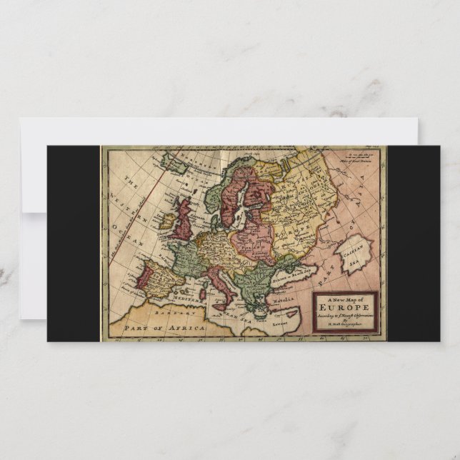 Carte Antiquarian 1721 Map of Europe by Herman Moll (Devant)