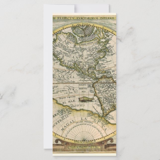 Carte antique, 1596, America Sive Novus Orbis (Devant)