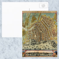 Carte antique Amsterdam, Hollande aka Pays-Bas