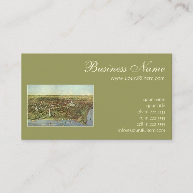 Carte antique avec une vue panoramique de Washingt (Devant)