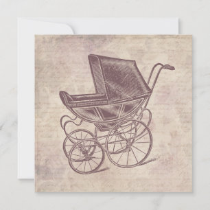 Carte Antique Baby Carriage Vintage poussette Art