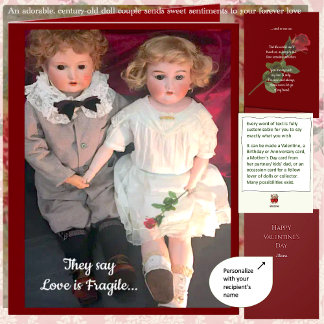 Carte Antique Child Dolls Sweet Couple Card