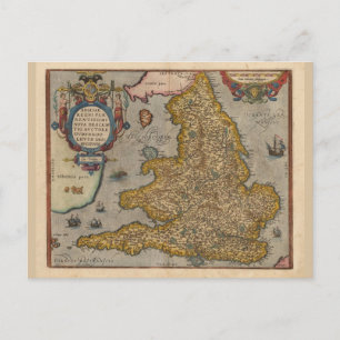 Carte antique d'Angleterre de 1573