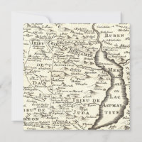 Carte antique de Bar Mitzvah, Tribus d'Israël