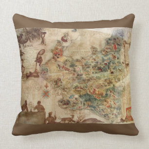 CARTE ANTIQUE DE COUSSIN DE LA POLOGNE