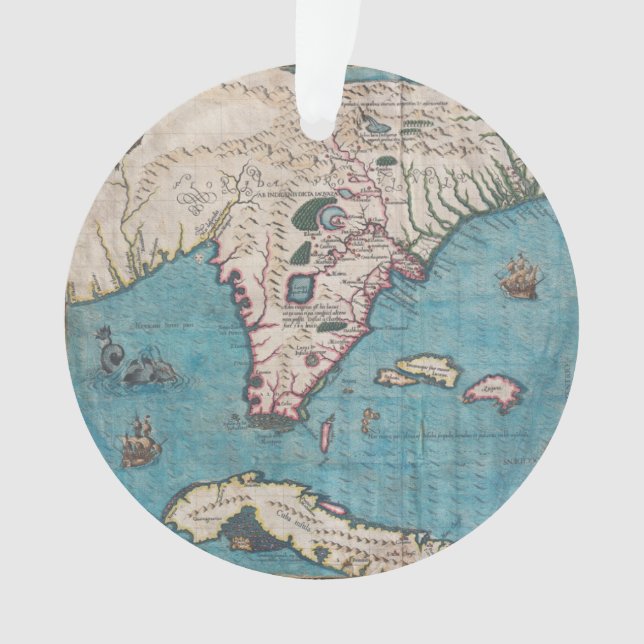 Carte antique de la Floride et du Cuba (devant)