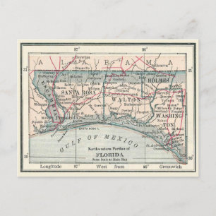 Carte antique de la Floride Panhandle zone