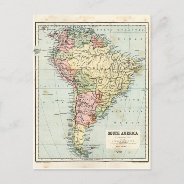 Carte antique de l'Amérique du Sud (Devant)